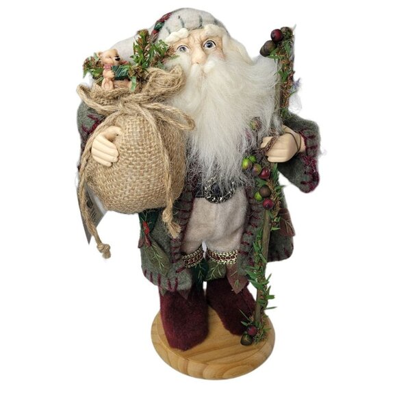 Holiday Elements Woodland Elf Santa Wizard 12 In Tall Nature - Picture 1 of 15